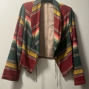 DOUBLE D RANCH Cropped Southwestern Jacket w/Silver & Turquoise Details Small